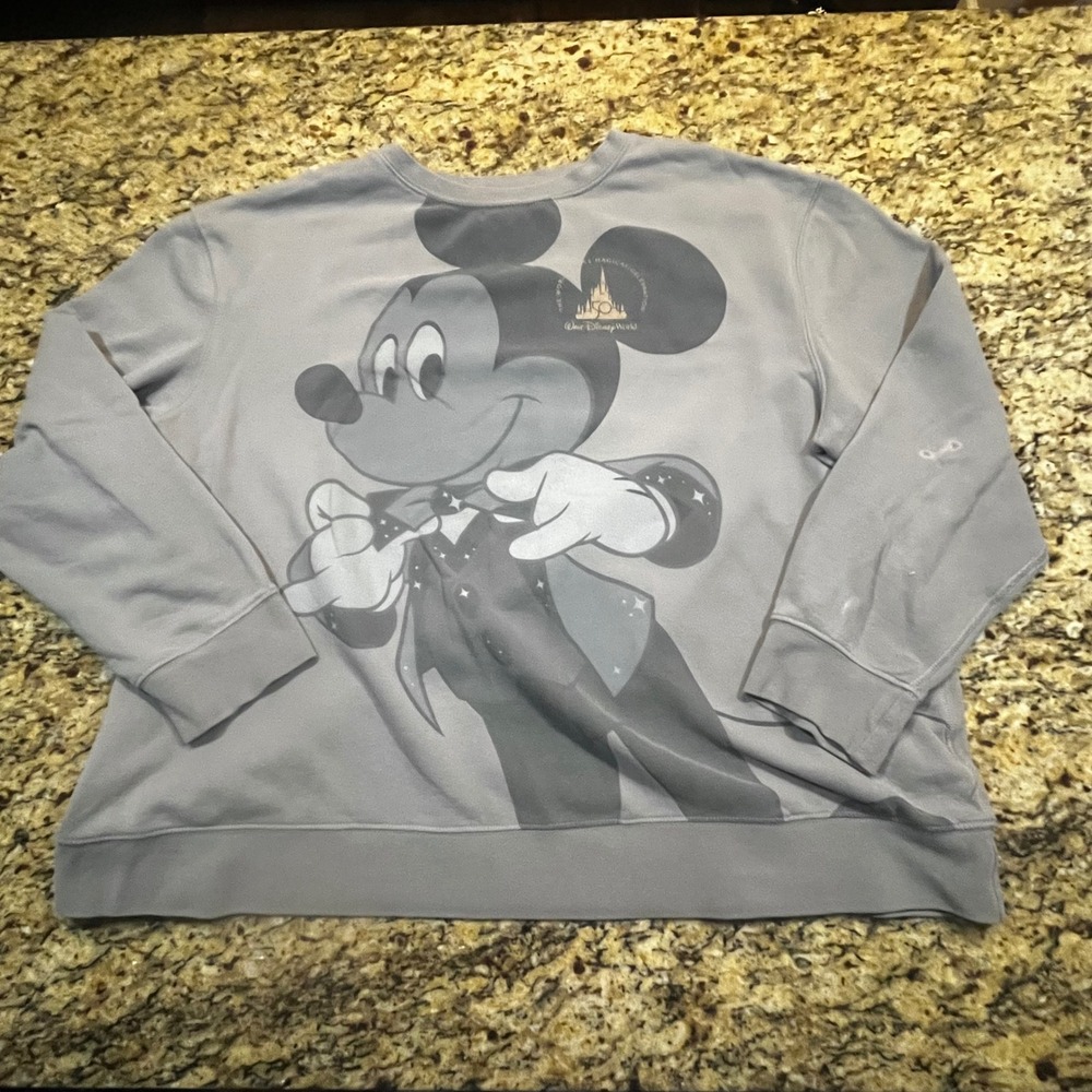 Disney World 50th Anniversary Mickey Mouse Sweatshirt‎ Grey Womens XXL